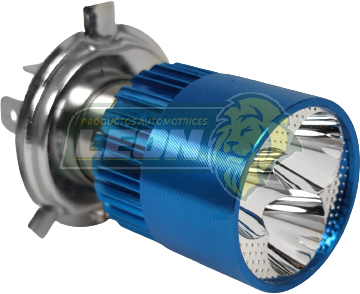 FOCO LED H4 3 LED CARCASA AZUL P/MOTOS