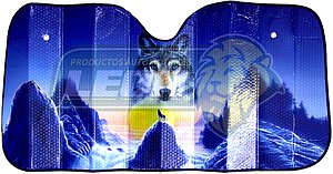 CORTINA PARASOL METALIZADA COYOTE (LOBO) (CO-323) 130x60 cm. DOBLE BURBUJA = 70389