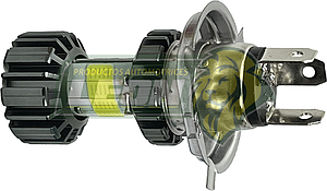FOCO LED H4 PARA MOTOCICLETA 12-80V, 32 WATTS LUZ ALTA/BAJA 6500K (8 LADOS) COLOR NEGRO