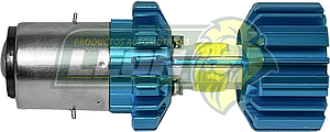 FOCO LED BA20D P/MOTO 12V 32W LUZ ALTA/BAJA 8 LADOS (6500K, FOLBA58S-SAI) 22x48x31 mm AZUL