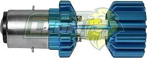 FOCO LED BA20D P/MOTO 12V 32W LUZ ALTA/BAJA 8 LADOS (6500K, FOLBA58S-SAI) 22x48x31 mm AZUL