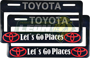 PORTAPLACAS NEGRAS NUMERICO 7 cm. SOLO SE VEN LOS # Y LETRAS STICKER TOYOTA (JGO c/2 pz.)