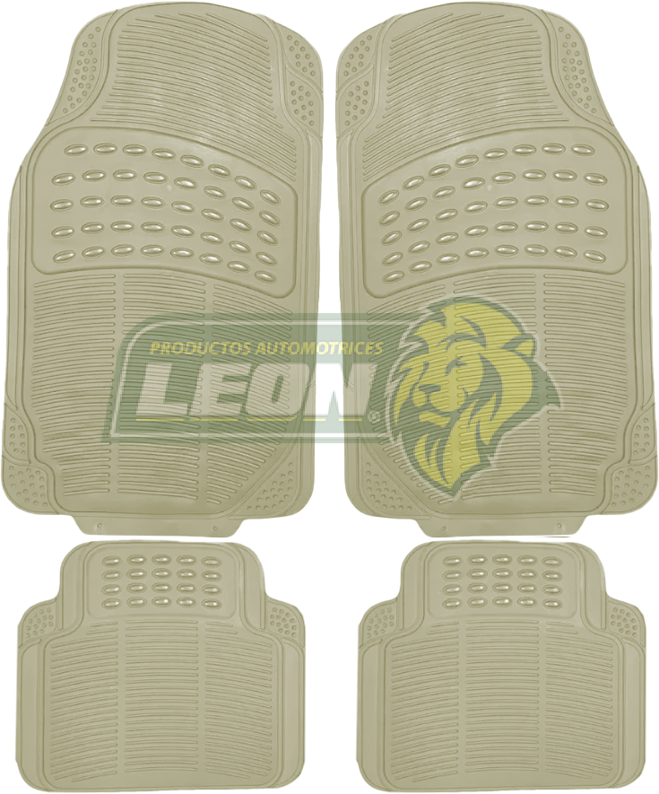 TAPETE HULE GRUESO BEIGE UNIVERSAL (JGO. c/4 pz.)