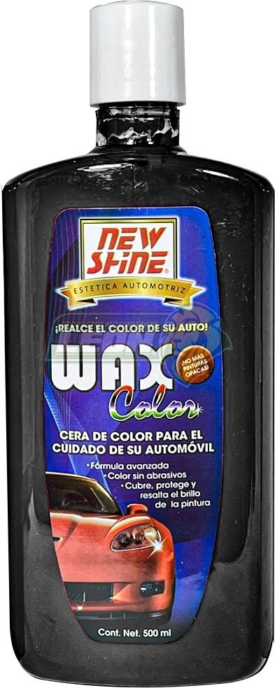 CERA DE COLOR NEGRO, CUBRE RAYONES SUPERFICIALES 500 ml. NEW SHINE