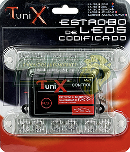 LAMPARA 6 LEDS DOBLE AZUL 3 FUNCIONES “ESTROBO CODIFICADO”