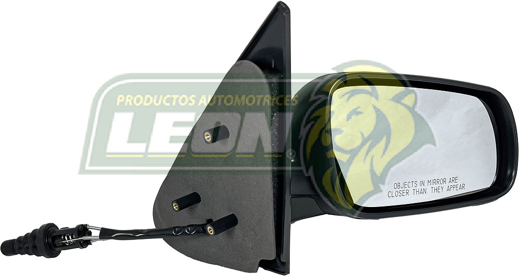 ESPEJO LATERAL (R) VW POINTER 4 PUERTAS NEGRO ABATIBLE, CONTROL ORIGINAL 2000-UP