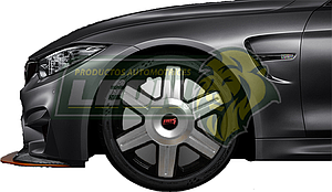 TAPON DE RIN 13” ABS LINEA BICOLOR GRIS/NEGRO TEABS02 (JGO. c/4 pz.)
