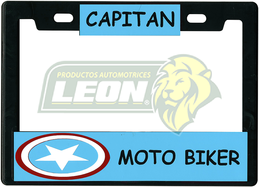 PORTAPLACA CHICA 22x15.5 cm.P/MOTO STICKER CAPITAN AMERICA (VINIL) (X PIEZA)