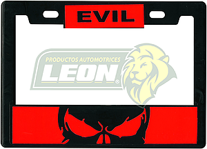 PORTAPLACA CHICA 22x15.5 cm.P/MOTO STICKER EVIL ROJA (VINIL) (X PIEZA)