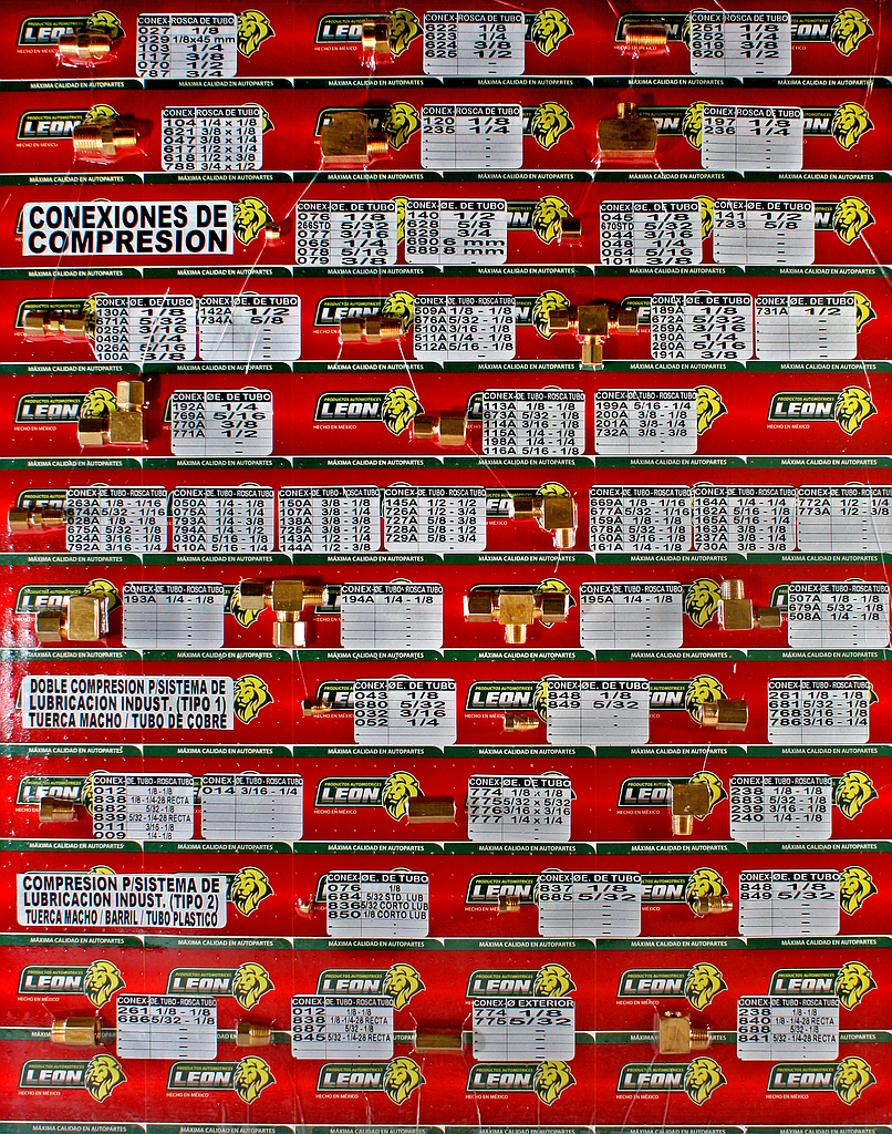 MUESTRARIO DE CONEXIONES (TABLA 2)