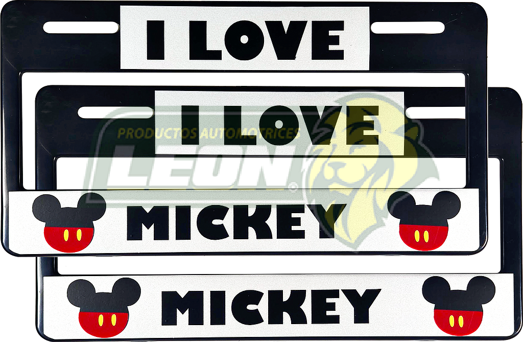 PORTAPLACAS NEGRAS NUMERICO 7 cm. SOLO SE VEN LOS # Y LETRAS STICKER MICKEY (JGO c/2 pz.)