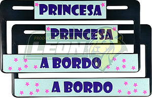 PORTAPLACAS NEGRAS NUMERICO 7 cm. SOLO SE VEN LOS # Y LETRAS STICKER PRINCESAS (JGO c/2 pz.)