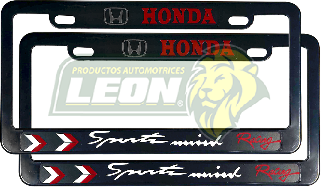PORTAPLACAS NEGRAS UNIVERSAL C/STICKER HONDA NACIONAL (JGO c/2 pz.)