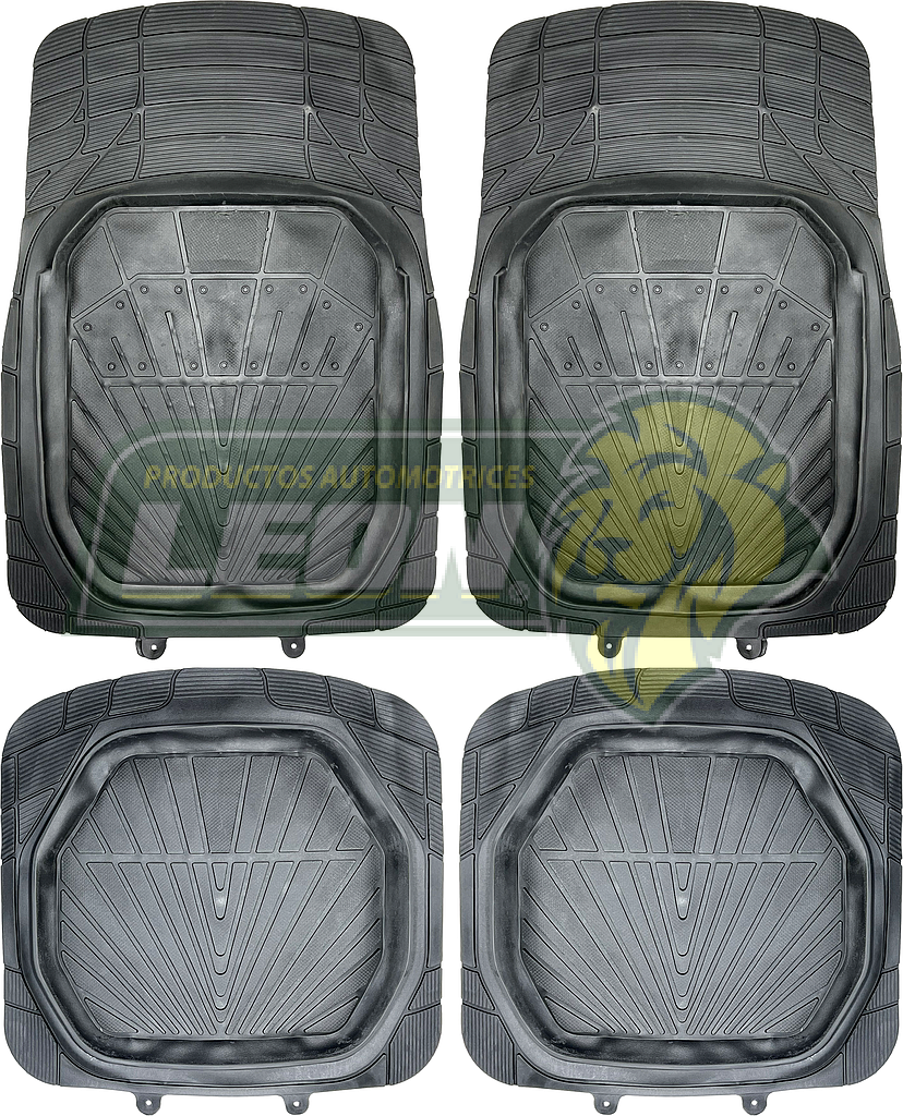 TAPETE HULE GRUESO T/CHAROLA NEGRO UNIVERSAL (JGO. c/4 pz.)