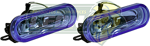FAROS RECTANGULAR AZUL 13.5x4 cm. 55W 12V  (JGO. c/2 pz)