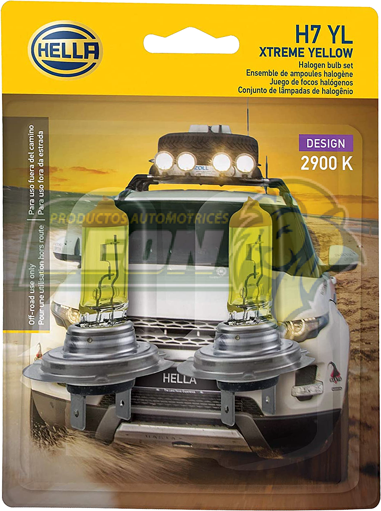 FOCO H7 12V 55W 9X26d YELLOW LIGHT (+50% MÁS LUZ) (JGO. c/2 pz.)
