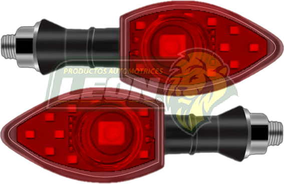 LAMPARA DIRECCIONAL PARA MOTO C/LUZ ROJA, CASCADA NEGRA 12V (JGO. c/2 pzas.)