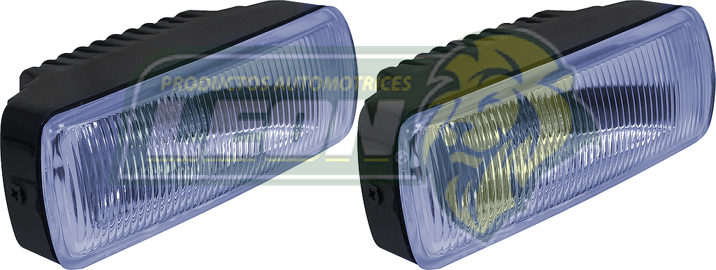 FARO NIEBLA RECTANGULAR 15x7 cm. 55W 12V H3 AZUL (JGO. c/2 pz.)