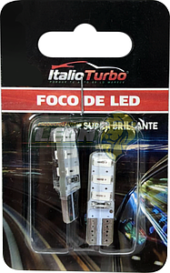 FOCO PELLIZCO 12V 6 LED 5630 T10 C/RECUBRIMIENTO DE GEL (ROJA) (JGO. c/2 pz.)	