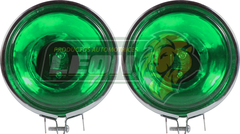 FARO CROMADO REDONDO 3.5” VERDE 55W 12V (JGO. c/2 pz.)