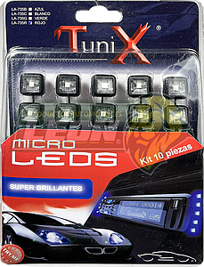 LAMPARA o MICRO LEDS ROJOS C/ENCENDEDOR (KIT c/10 pz.)