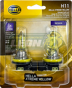 FOCO H11 HELLA BOMBILLA AMARILLO 12V 55W PREMIUM 2900K (211730941) (JGO. c/2 pzas.)