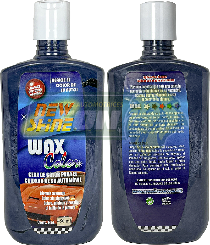 CERA DE COLOR GRIS OSCURO, CUBRE RAYONES SUPERFICIALES 500 ml. NEW SHINE