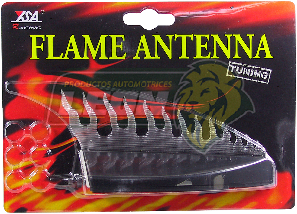 ANTENA IMITACION P/TOLDO T/ALETA FLAMA NEGRA C/LUZ AZUL ADORNO