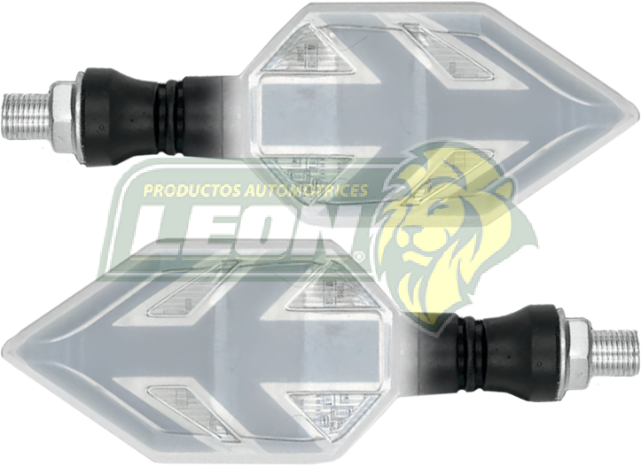 LAMPARA DIRECCIONAL PARA MOTO C/LUZ BLANCA DIURNA SECUENCIAL, CASCADA NEGRA 12V (JGO. c/2 pzas.)