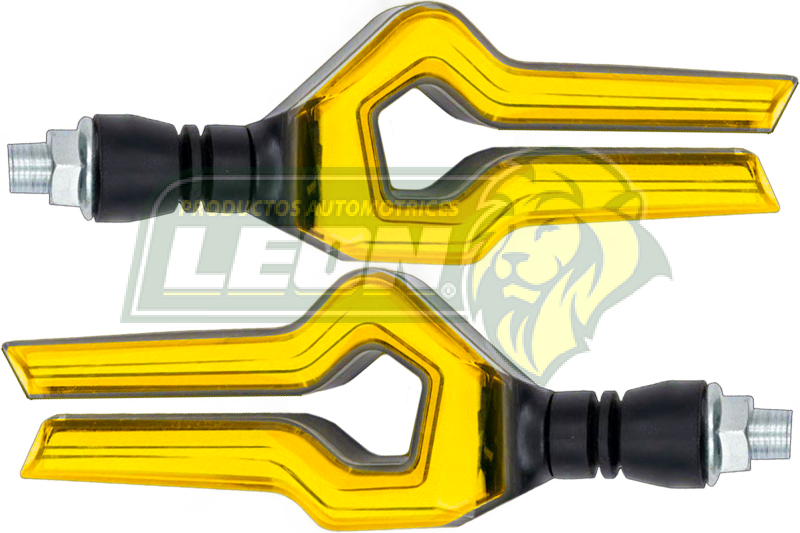 LAMPARA DIRECCIONAL PARA MOTO C/LUZ AMBAR SECUENCIAL, CASCADA NEGRA 12V (JGO. c/2 pzas.)
