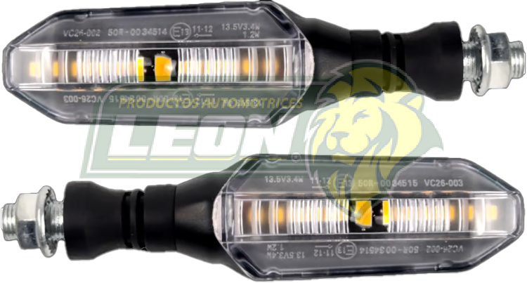LAMPARA DIRECCIONAL PARA MOTO C/LUZ BLANCA 12V (JGO. c/2 pzas.)