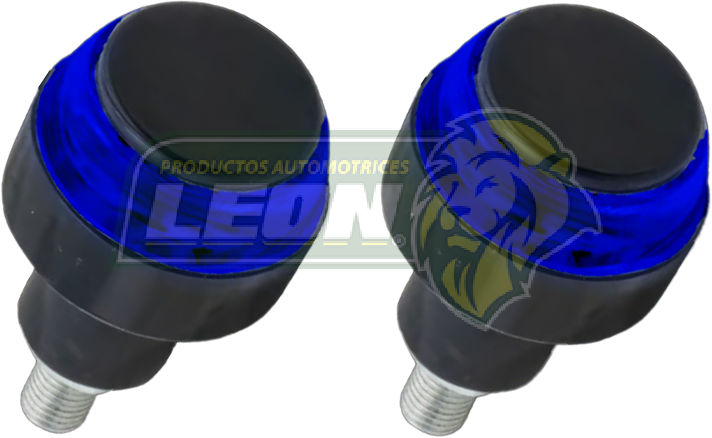 LAMPARA DIRECCIONAL PARA MOTO C/LUZ LED AZUL-BLANCA, CASCADA NEGRA 12V (JGO. c/2 pzas.)