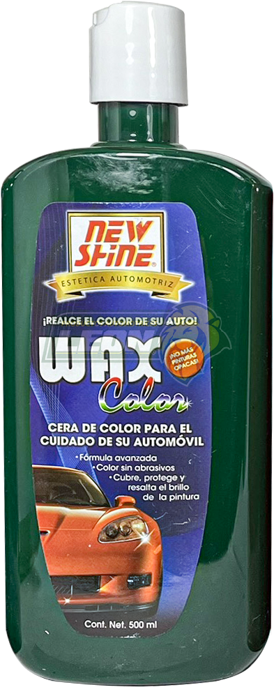 CERA DE COLOR VERDE, CUBRE RAYONES SUPERFICIALES 500 ml. NEW SHINE