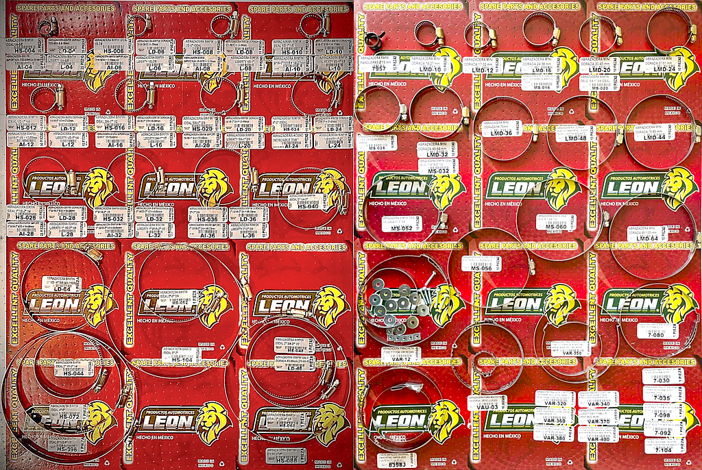 MUESTRARIO DE ABRAZADERAS TIPO SINFÍN “IDEAL” (JUEGO DE TABLAS)