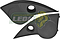TAPA CUBIERTA INTERIOR ESPEJO LATERAL G.M. CHEVY 1.4, 1.6L 96-03 1.6L NEGRO (JGO. L, R) (90363245, 90363246)