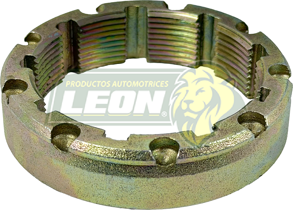 TUERCA FLECHA G.M. SUBURBAN 6.0L 16-19, SILVERADO, GMC 3500, SIERRA, CADILLAC ESCALADE R.T. ØI: 2" 1/8 16H, ØE: 2" 11/16 (22793592, 22760464, 615-988.1) (9RANURAS, 9 MUESCAS)