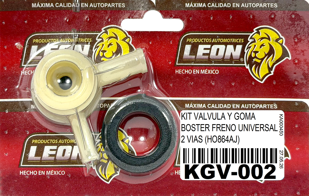KIT VALVULA Y GOMA BOSTER FRENO UNIVERSAL 2 VIAS (HO864AJ)