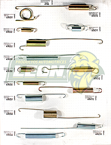 MUESTRARIO DE RESORTES PARA PEDAL DE CLUTCH DEL R-PC01 AL R-PC14 (TABLA 1)