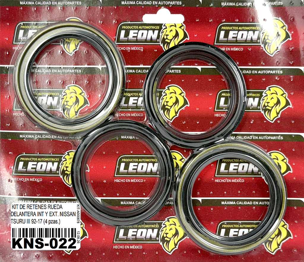 KIT DE RETENES RUEDA DELANTERA INT Y EXT. NISSAN TSURU III 92-17 (4 pzas.)