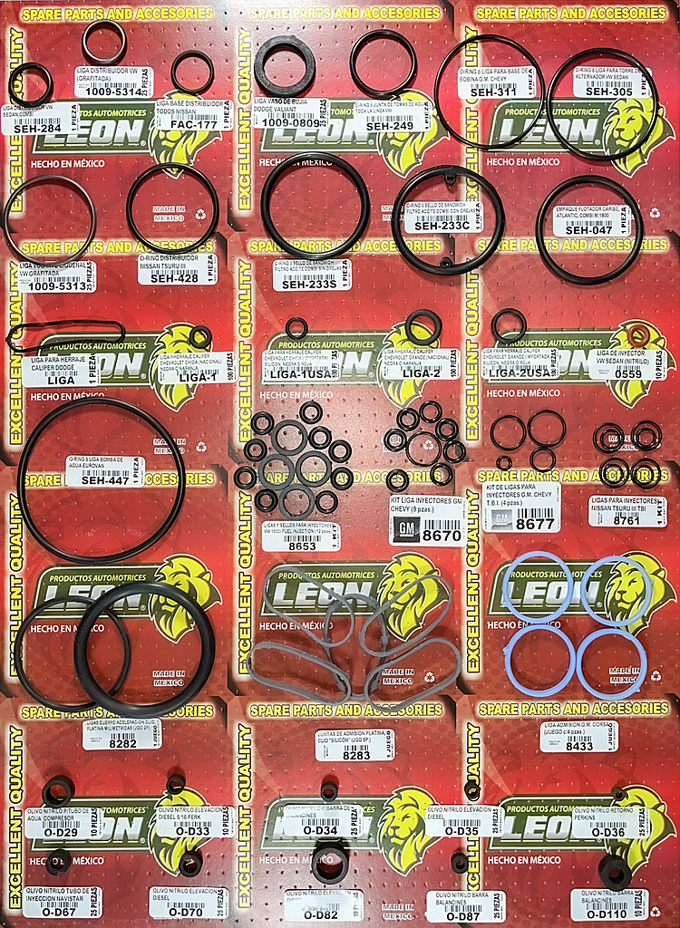 MUESTRARIO DE O-RINGS Y SELLOS VARIOS USOS (36 TIPOS)