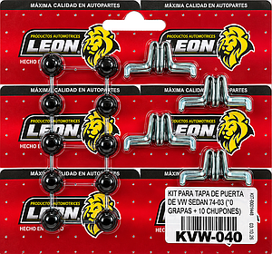 KIT PARA TAPA DE PUERTA DE VW SEDAN 74-03 (10 GRAPAS + 10 CHUPONES)