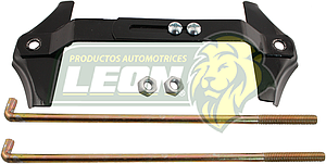SOPORTE BATERIA UNIVERSAL AJUSTABLE NEGRO (CON GANCHOS Y TUERCAS 5/16) METALICO