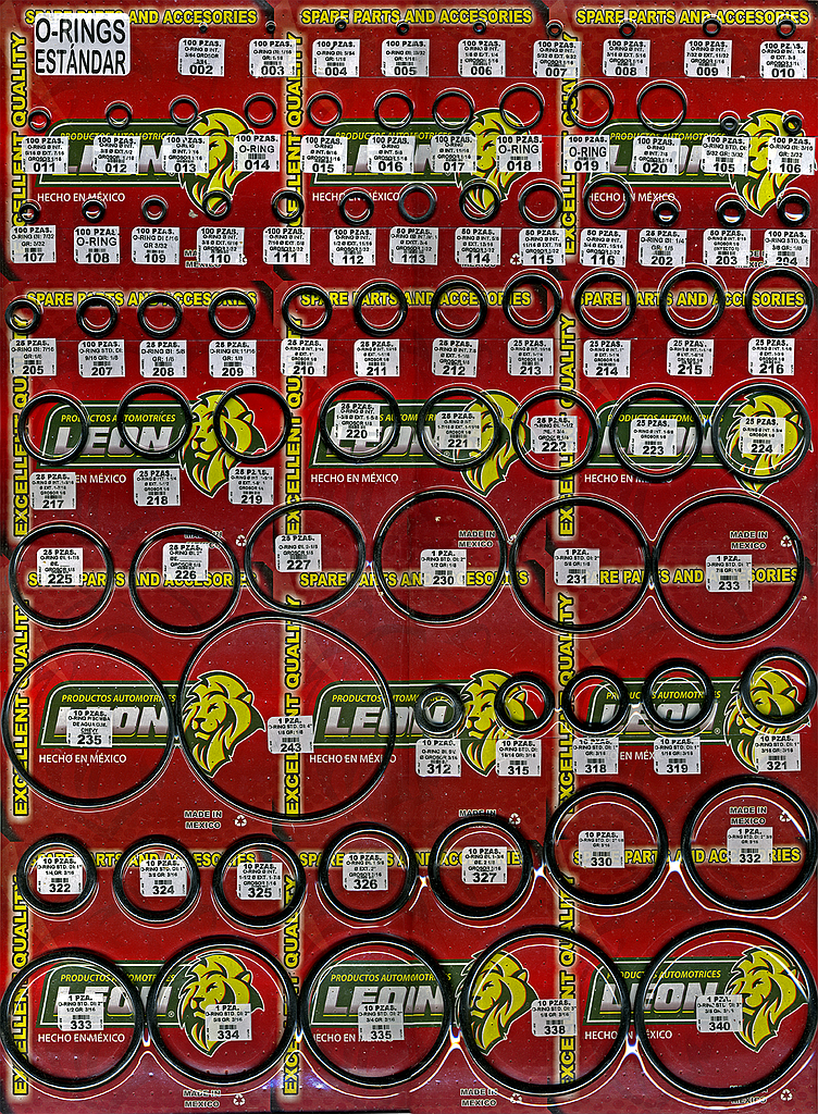 MUESTRARIO DE O-RINGS ESTÁNDAR