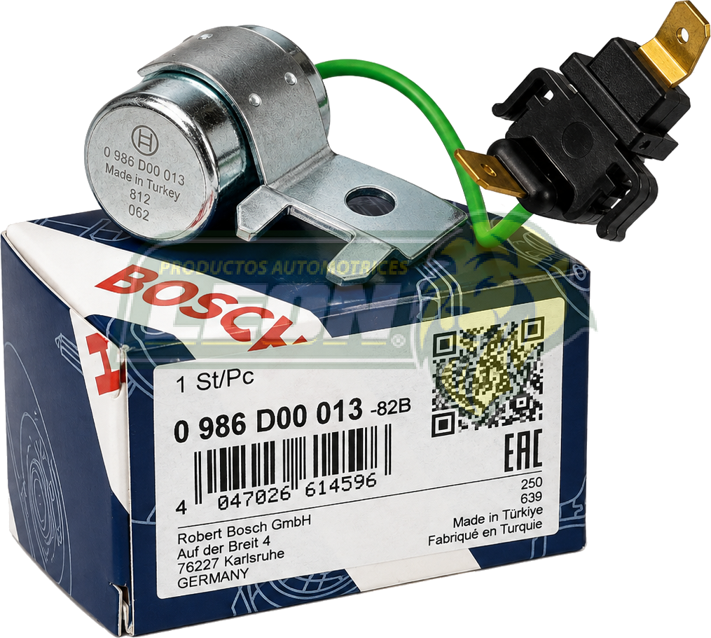 CONDENSADOR NISSAN PK-UP, ICHI-VAN 84Æ, CARIBE, ATLANTIC 77-87 BOSCH (0986D00013)