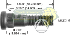 BIRLO RUEDA CHRYSLER GRAN CARAVAN, VOYAGER 93-97 R.D. Y R.T. 12x1.5x46 mm ASTR. .591”