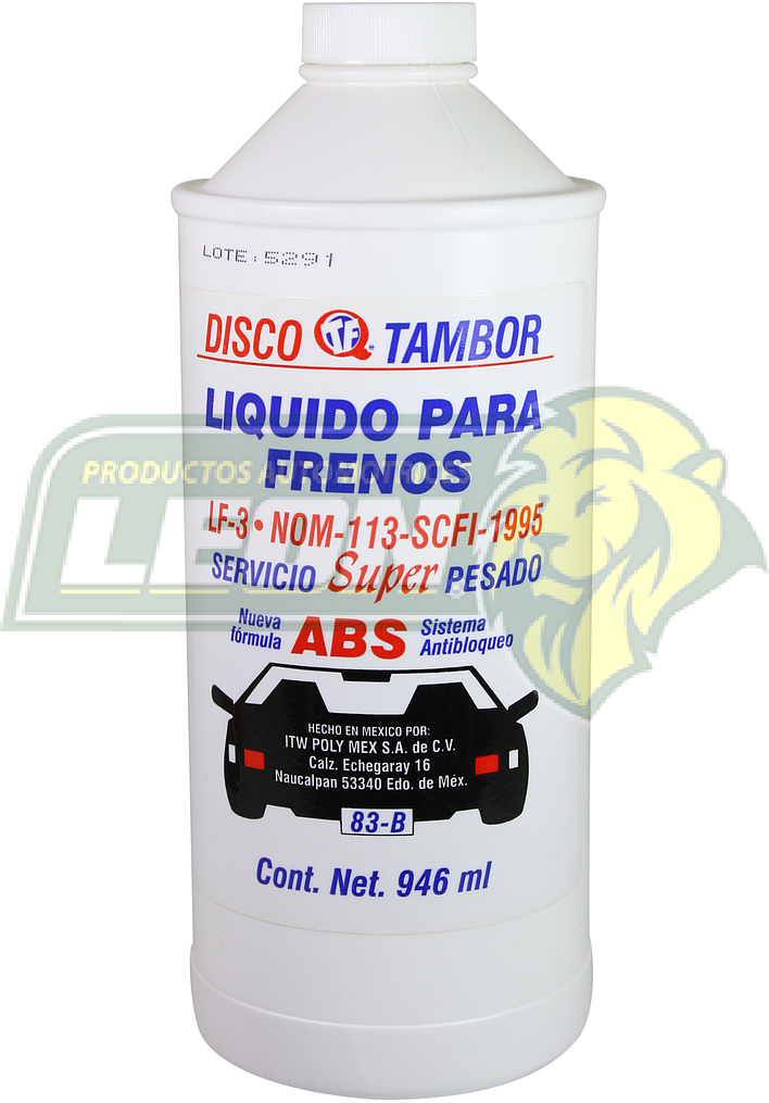 LIQUIDO PARA FRENOS DE DISCO, DE TAMBOR Y ABS 946 ml