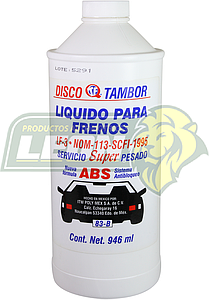LIQUIDO PARA FRENOS DE DISCO, DE TAMBOR Y ABS 946 ml