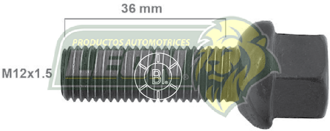 BIRLO RUEDA CORSAR, GOLF, JETTA A2, A3, POINTER 12x1.50x36 mm LARGO PAVONADO