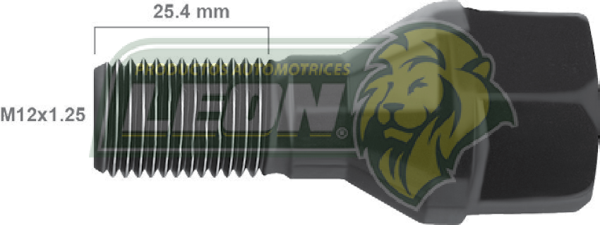 BIRLO RUEDA PEUGEOT 2004 12x1.25x25.4 LL.19mm R.D. Y R.T.