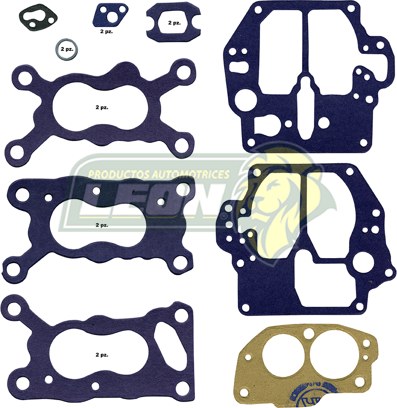 JUNTA CARBURADOR MAZDA PICK-UP B2200 87-93 2.2L, 626 83-85 2.0L ECON. (151100-A) (JGO. 16 pzas.)
